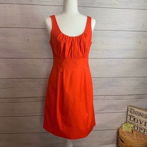 J. Crew Dress in Red-Orange Cotton Cady